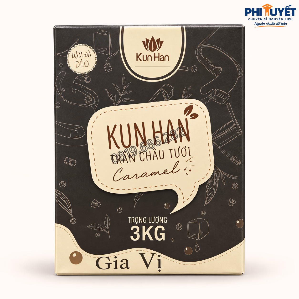 Trân châu Kunhan đường đen 3kg