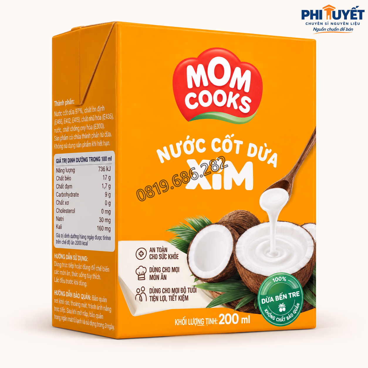 Nước cốt dừa Xim túi giấy 200ml