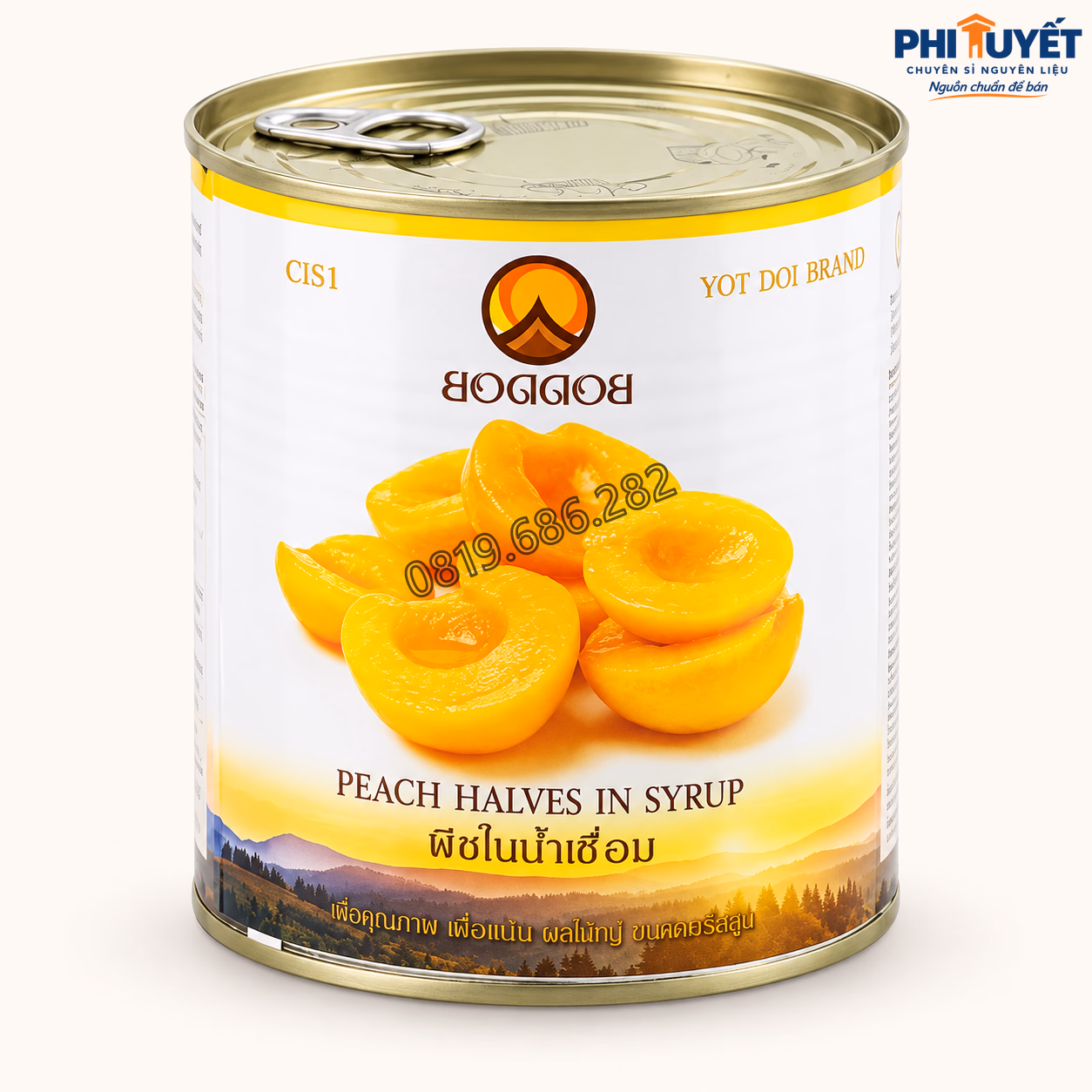 Đào ngâm Boddob Thái 820g